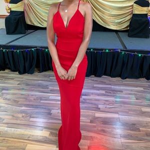 Formal Red Dress size 0 like new holiday Christmas formal ball prom